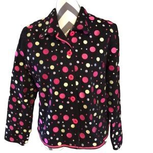 Life Style MEDIUM Jacket Black With Polka Dots